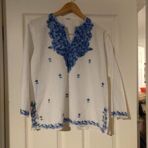 Embroidered 100% cotton tunic